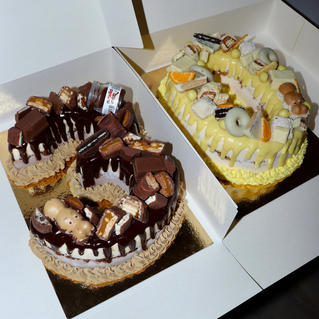 Deux Numbers Cakes en forme de 3 et de 0 au nutella et crème de citron