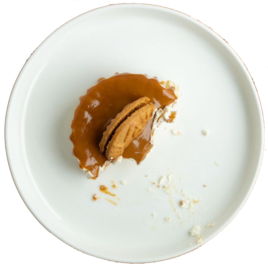 Mini gâteau glacé au spéculos à moitié mangé