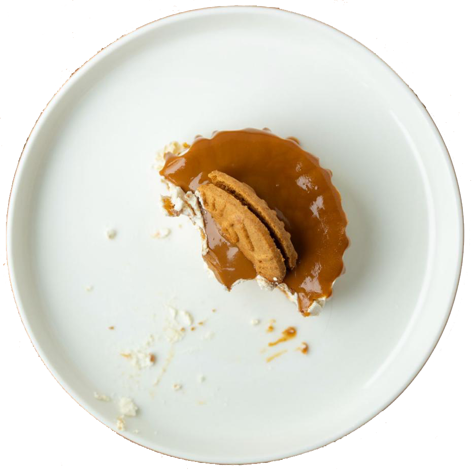 Mini gâteau glacé au spéculos à moitié mangé